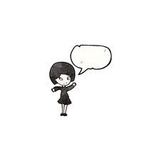 Free Cartoon Goth Girl With Speech Bubble Royalty Free Stock Photography - 256829477