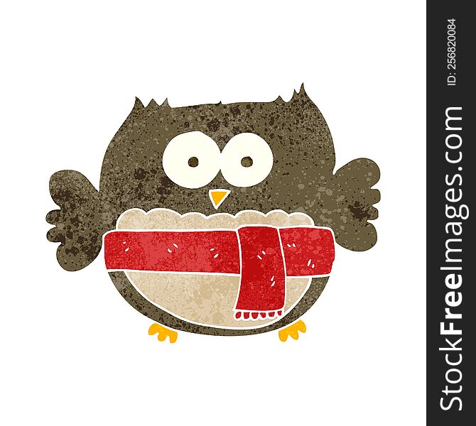 Retro Cartoon Cute Owl