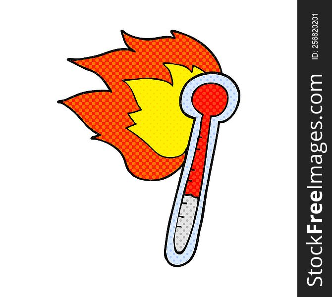 freehand drawn cartoon temperature gauge getting too hot