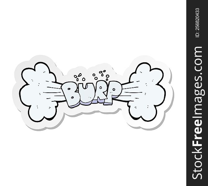 sticker of a cartoon burp