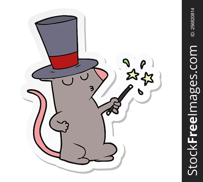 sticker of a cartoon mouse magician