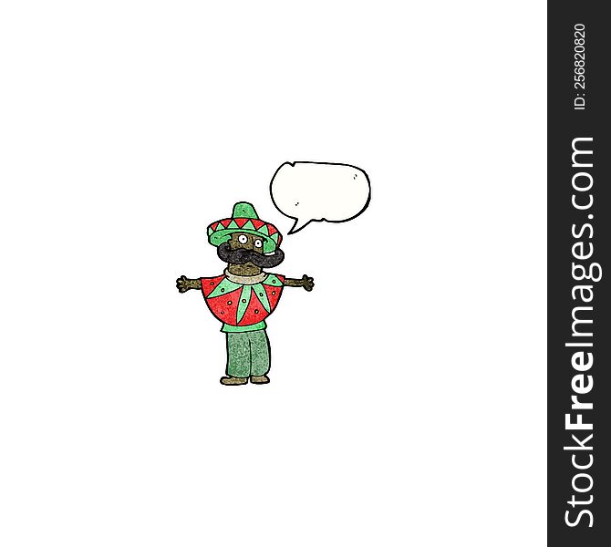 cartoon man in mexican costume