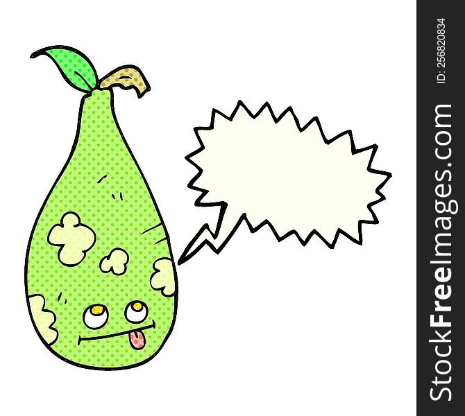 Comic Book Speech Bubble Cartoon Pear