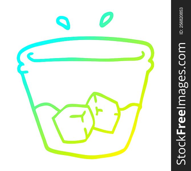 cold gradient line drawing of a cartoon drink in glass tumbler