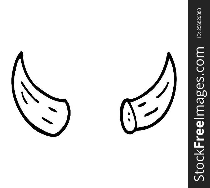 Line Drawing Cartoon Horns