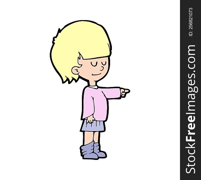 Cartoon Girl Pointing