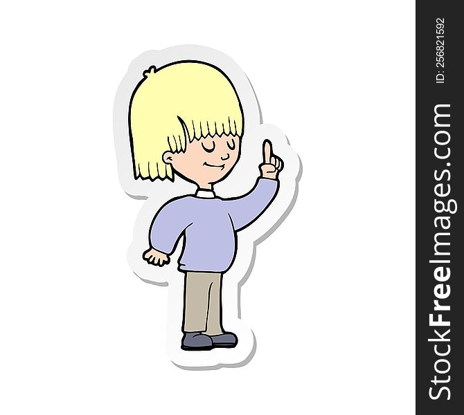 sticker of a cartoon person with idea