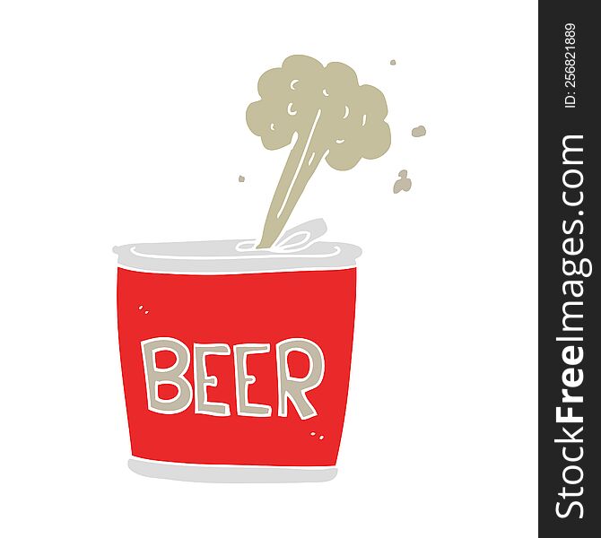 flat color style cartoon beer can