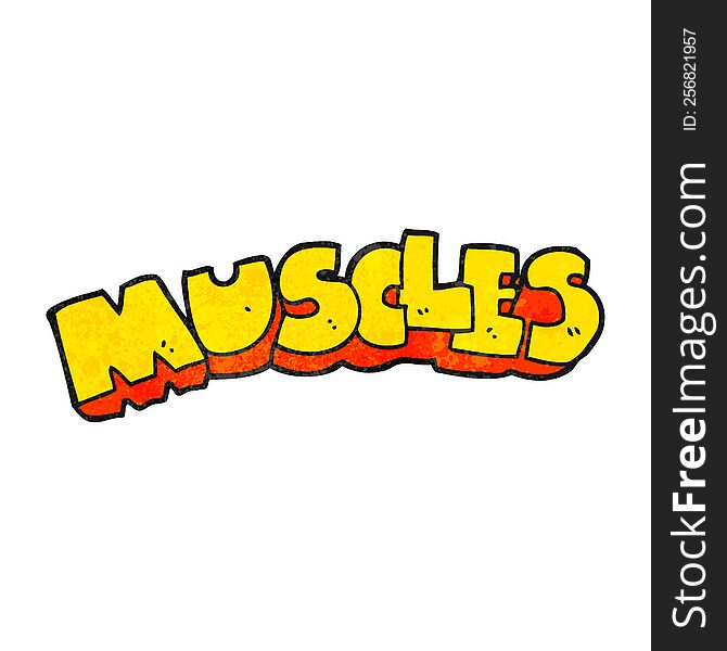 Textured Cartoon Muscles Symbol