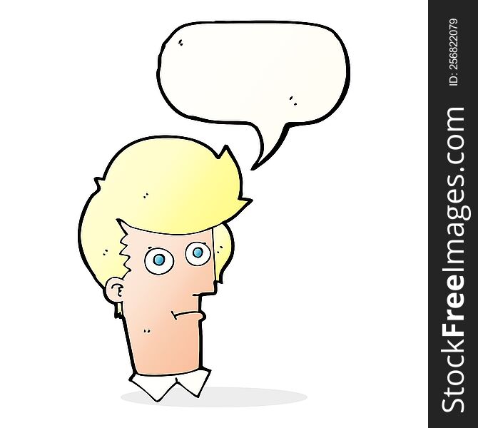 Cartoon Staring Face With Speech Bubble
