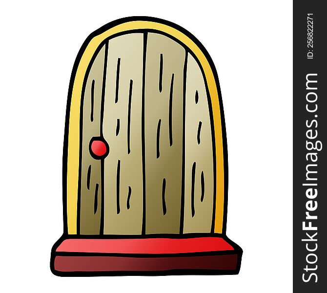 Cartoon Doodle Round Doorway