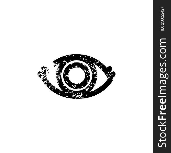 staring eye distressed icon symbol