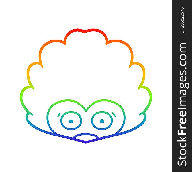 Rainbow Gradient Line Drawing Cartoon Hedgehog