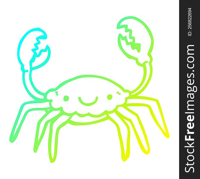 cold gradient line drawing cartoon crab