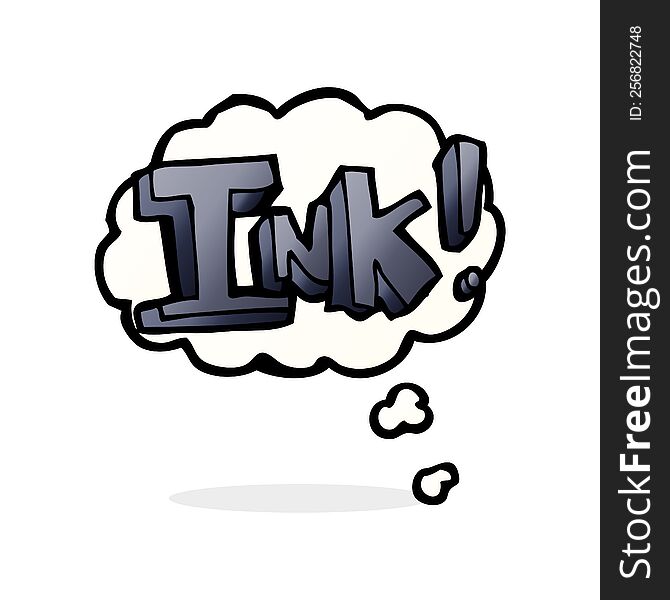 ink cartoon  with thought bubble