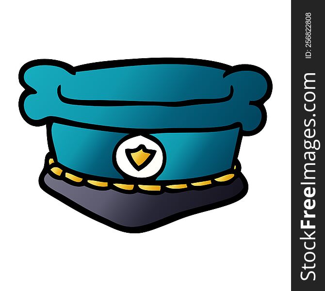 cartoon doodle police hat