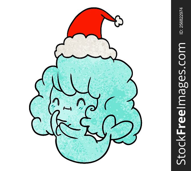 Christmas Textured Cartoon Of Kawaii Ghost