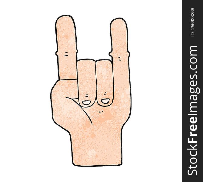 Textured Cartoon Devil Horns Hand Symbol