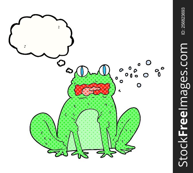 Thought Bubble Cartoon Burping Frog
