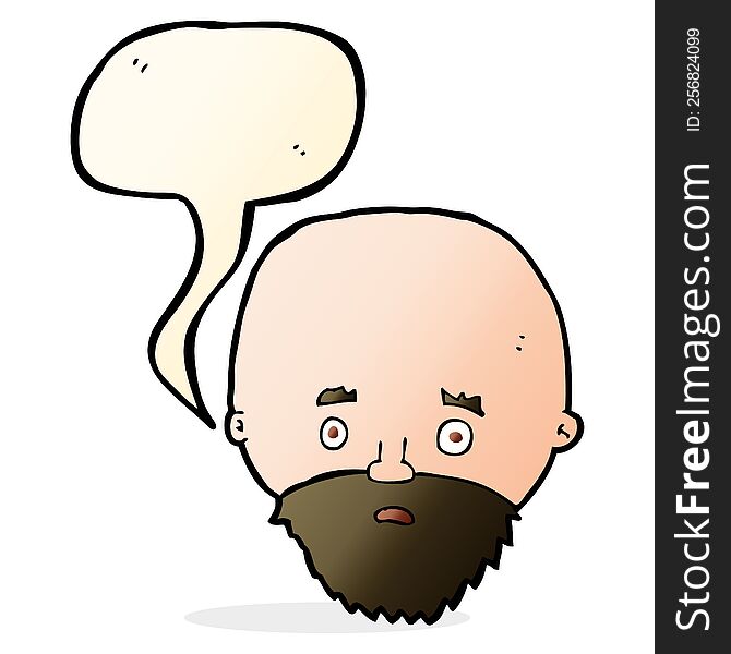 Cartoon Shocked Man With Beard With Speech Bubble