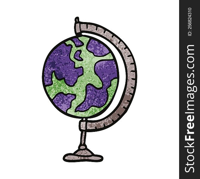 cartoon doodle of a world globe