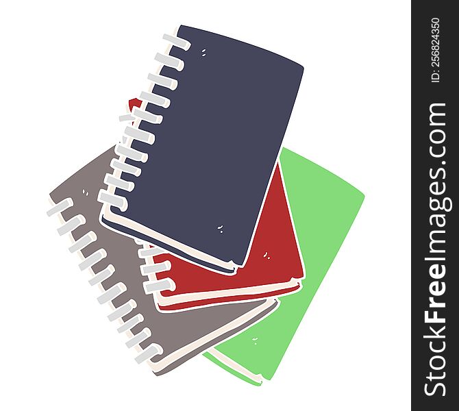 Flat Color Illustration Of A Cartoon Note Book