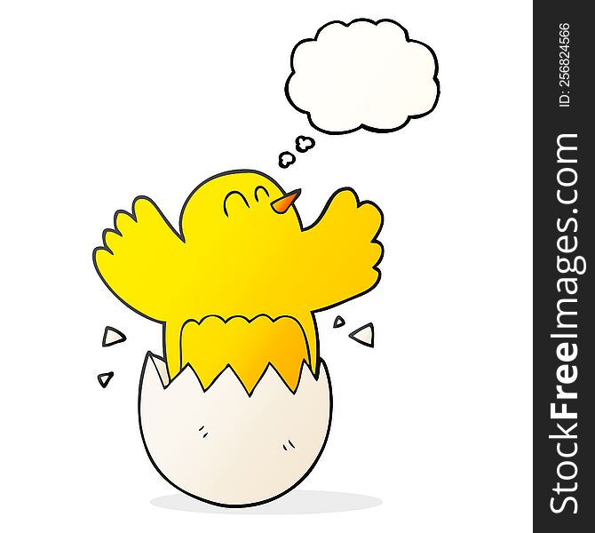 freehand drawn thought bubble cartoon hatching egg