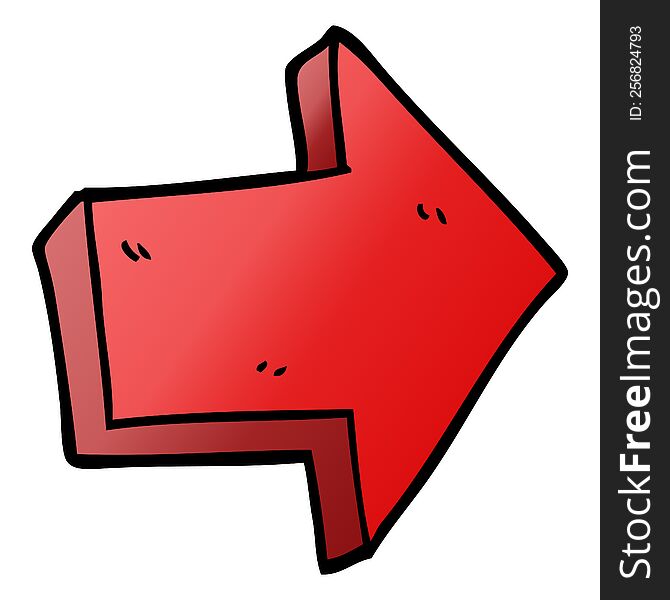 cartoon doodle red arrow
