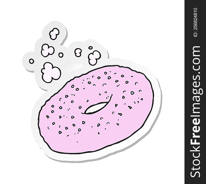 Sticker Of A Cartoon Bagel