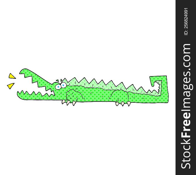 freehand drawn cartoon crocodile