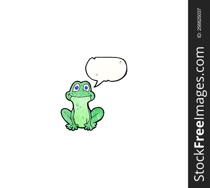 Cartoon Frog With Speech Bubble