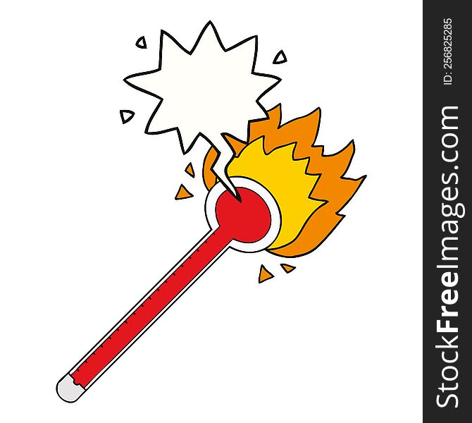 Cartoon Thermometer And Speech Bubble