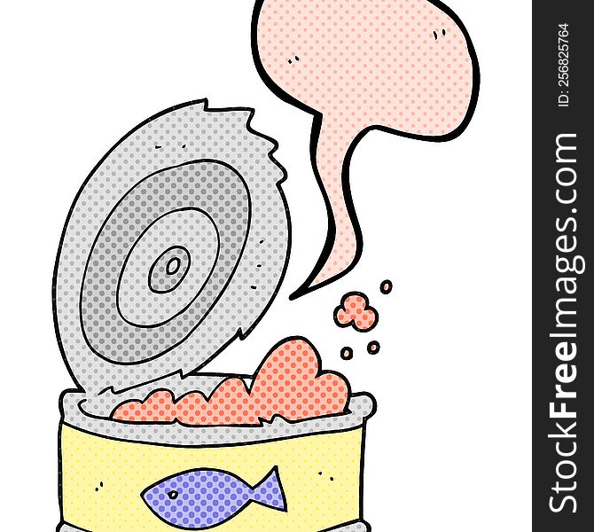 Comic Book Speech Bubble Cartoon Can Of Tuna