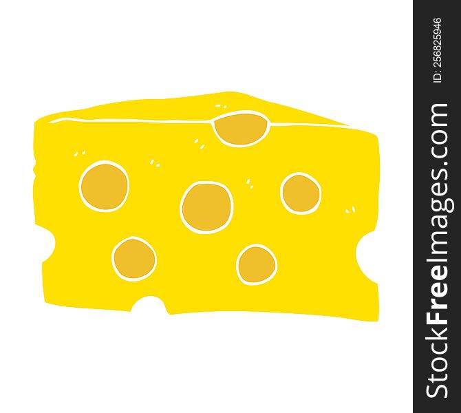 Flat Color Illustration Of A Cartoon Cheese