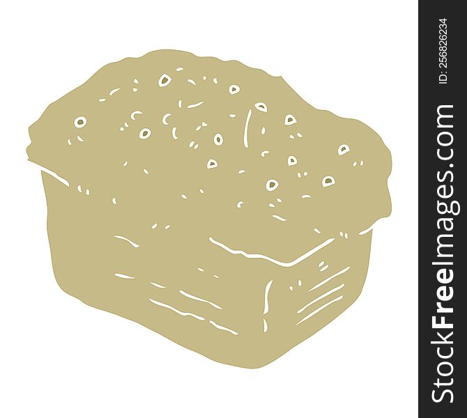 Flat Color Illustration Of A Cartoon Bread