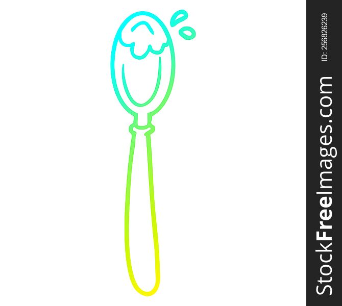 Cold Gradient Line Drawing Cartoon Spoon