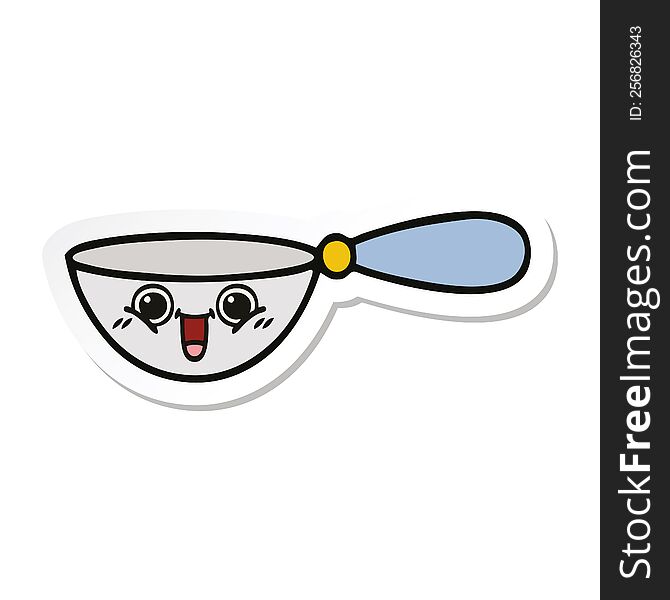 Sticker Of A Cute Cartoon Measuring Spoon