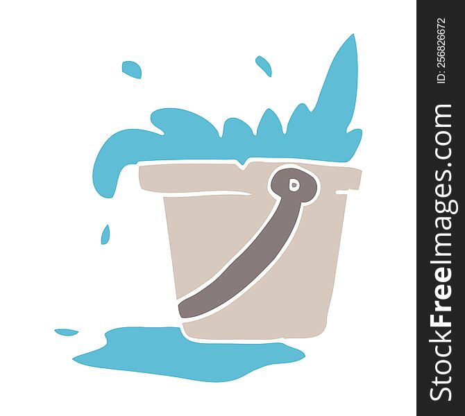 cartoon doodle bucket of water