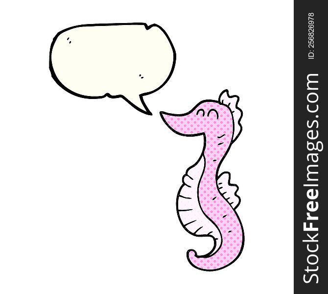 Comic Book Speech Bubble Cartoon Seahorse