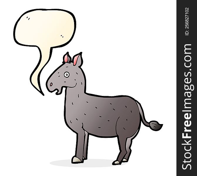 cartoon mule with speech bubble