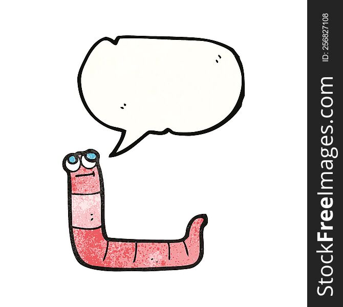 freehand speech bubble textured cartoon worm
