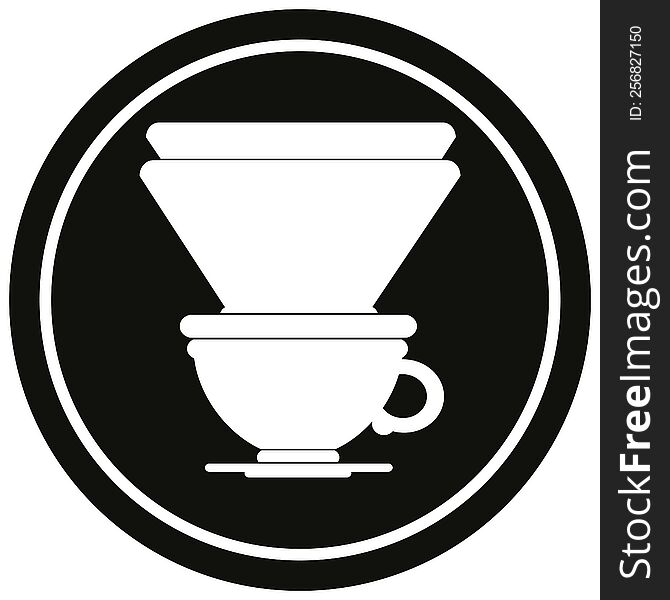 coffee filter cup circular symbol