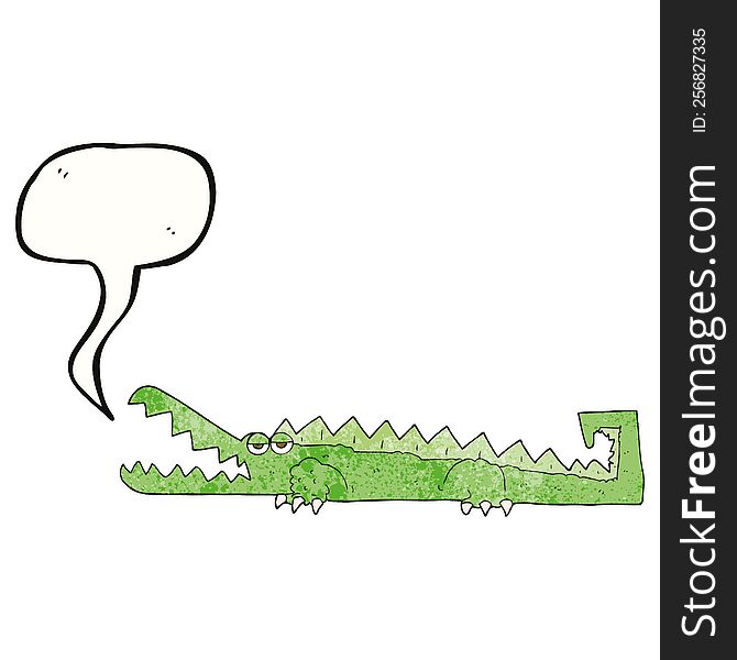 Speech Bubble Textured Cartoon Crocodile