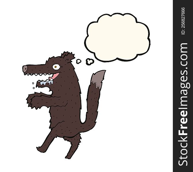 Cartoon Big Bad Wolf With Thought Bubble