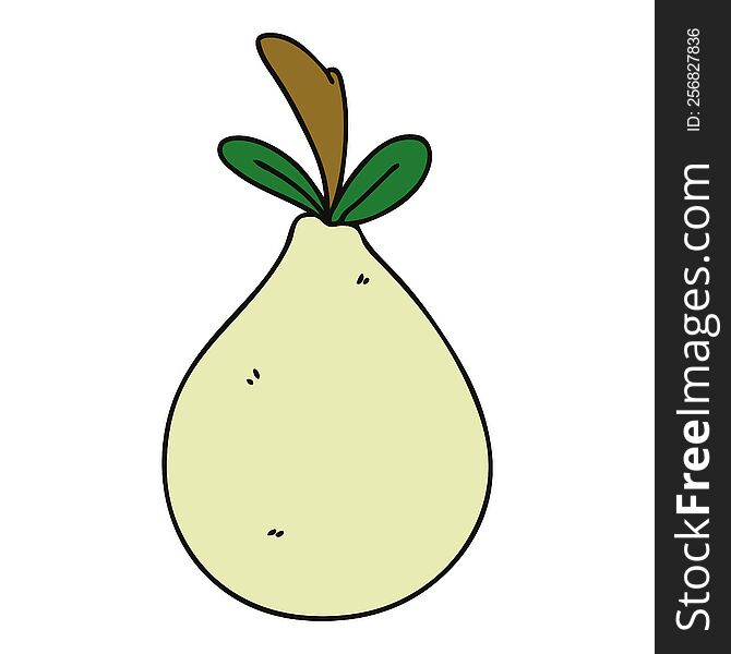 Quirky Hand Drawn Cartoon Pear