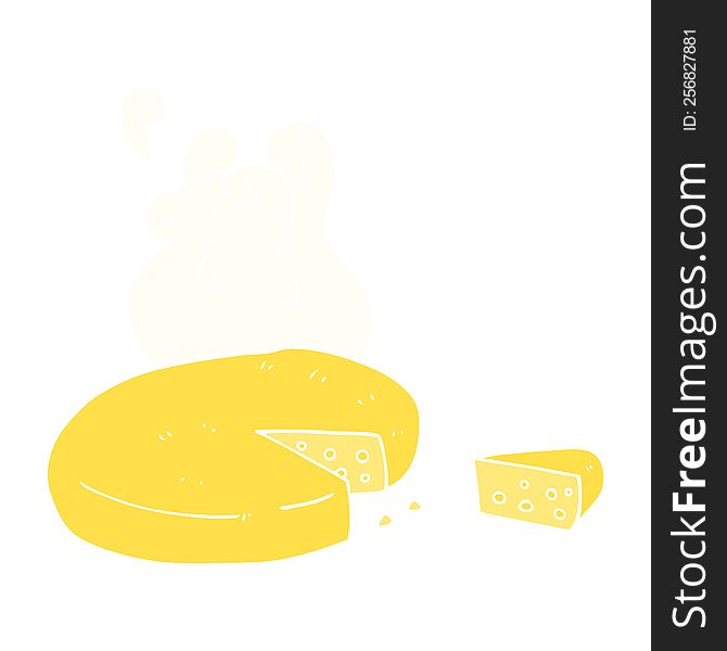 Flat Color Illustration Of A Cartoon Cheese