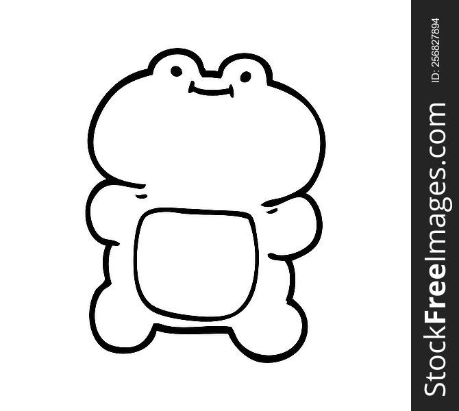 line drawing cartoon frog