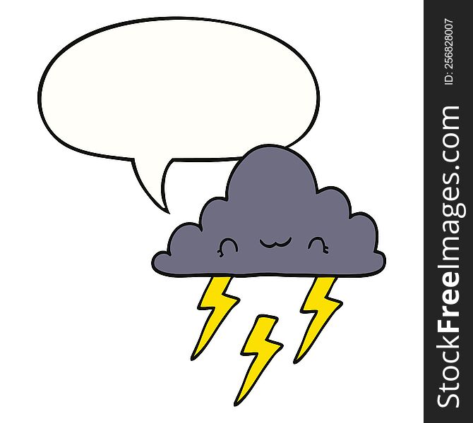 Cartoon Storm Cloud And Speech Bubble
