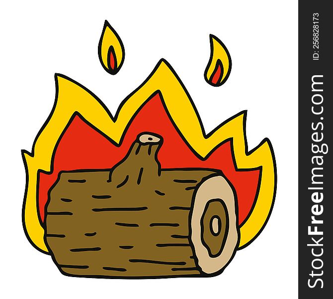 hand drawn quirky cartoon campfire. hand drawn quirky cartoon campfire