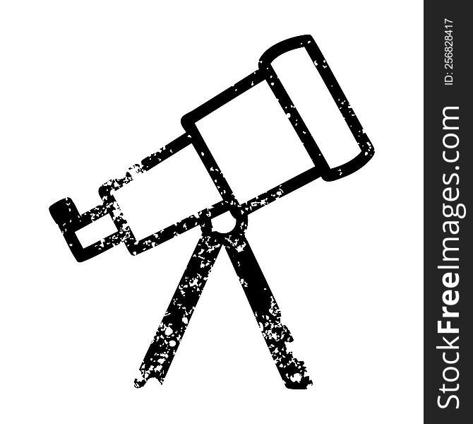 astronomy telescope distressed icon symbol